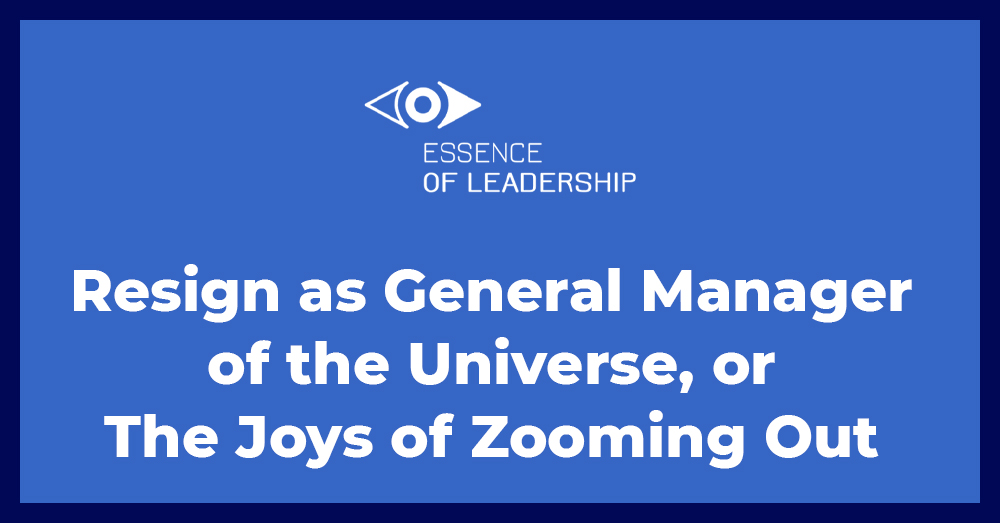 Resign as General Manager of the Universe, or The Joys of Zooming Out